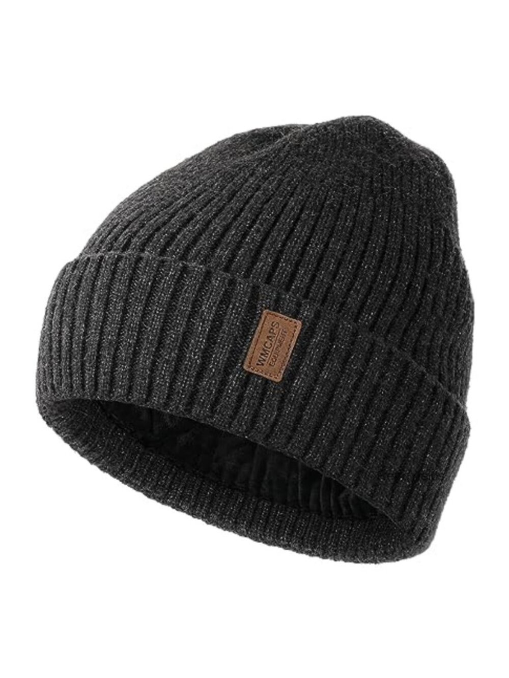 Fleece Lined Winter Beanie Warm Cuffed Knit Hat Unisex One Size Fits Most